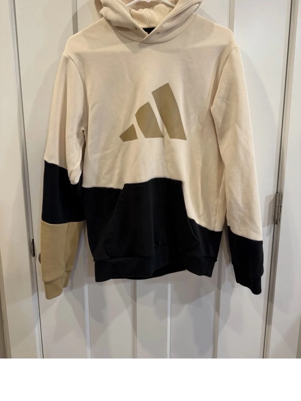 adidas Men’s Colorblock Hoodie - Cream, Black & Tan